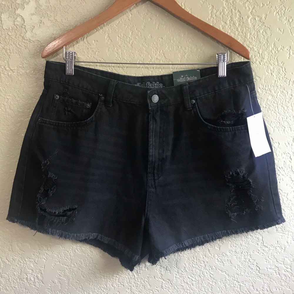 Wild Fable Black High Waisted Distressed Shorts
